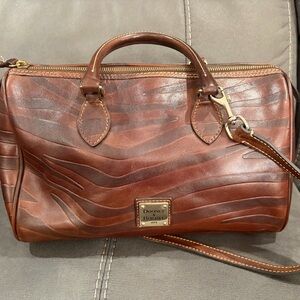 Dooney & Bourke Tiger Brown Leather Duffel Bag